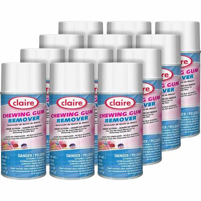 Claire CL813CT Chewing Gum Remover, Spray, 12 fl oz (0.4 quart), Cherry Scent, 12/Carton - Case of 12