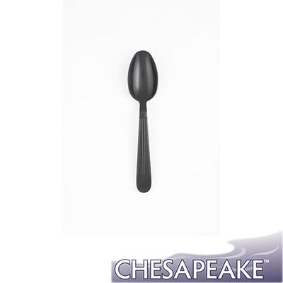 Chesapeake 130482 Heavy Weight Black Polypropylene Teaspoon, Case of 1000 - Case of 1000