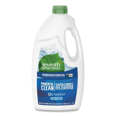 Seventh Generation 22170CT Natural Automatic Dishwasher Gel, Free and Clear/Unscented, 42 oz Bottle, 6 Bottles per Case - Case of 6