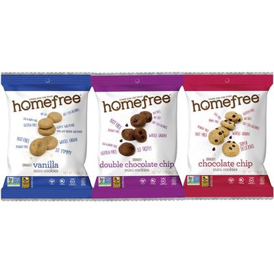 Homefree 00130 Mini Cookie Variety Pack , Vanilla, Chocolate Chip, 30/Carton - Case of 30