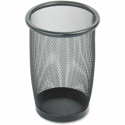 Safco 9716BL Onyx Round Mesh Wastebasket, Steel Mesh, 3qt, Black