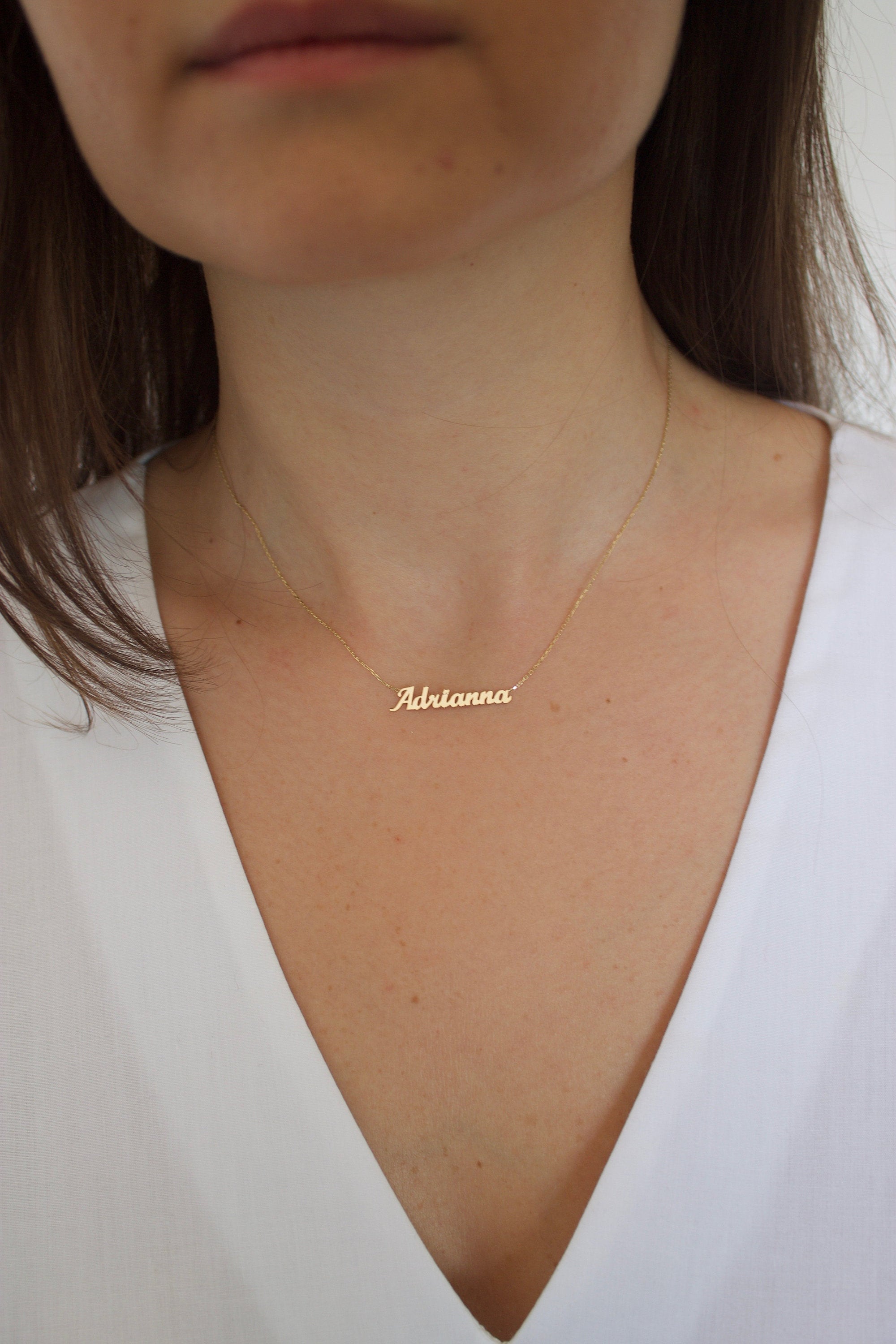 Collana con nome in oro massiccio 14k, collana con nome personalizzato, collana con nome in oro, gioielli personalizzati, regali personalizzati, regal