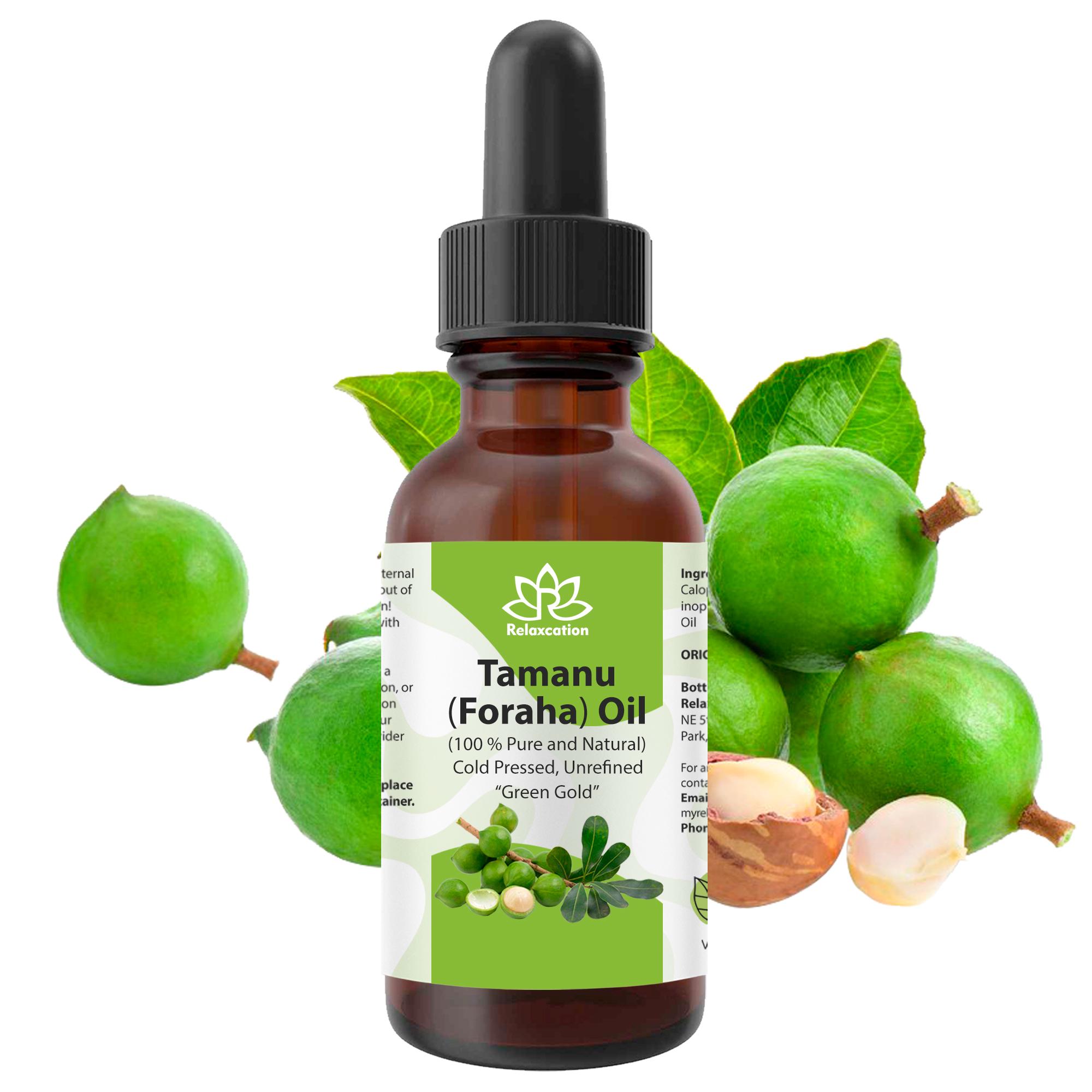Olio di Tamanu puro - spremuto a freddo, non raffinato - Idratante naturale per la pelle e olio per la cura dei capelli, 0,5 fl oz / 1 fl oz / 2 fl oz