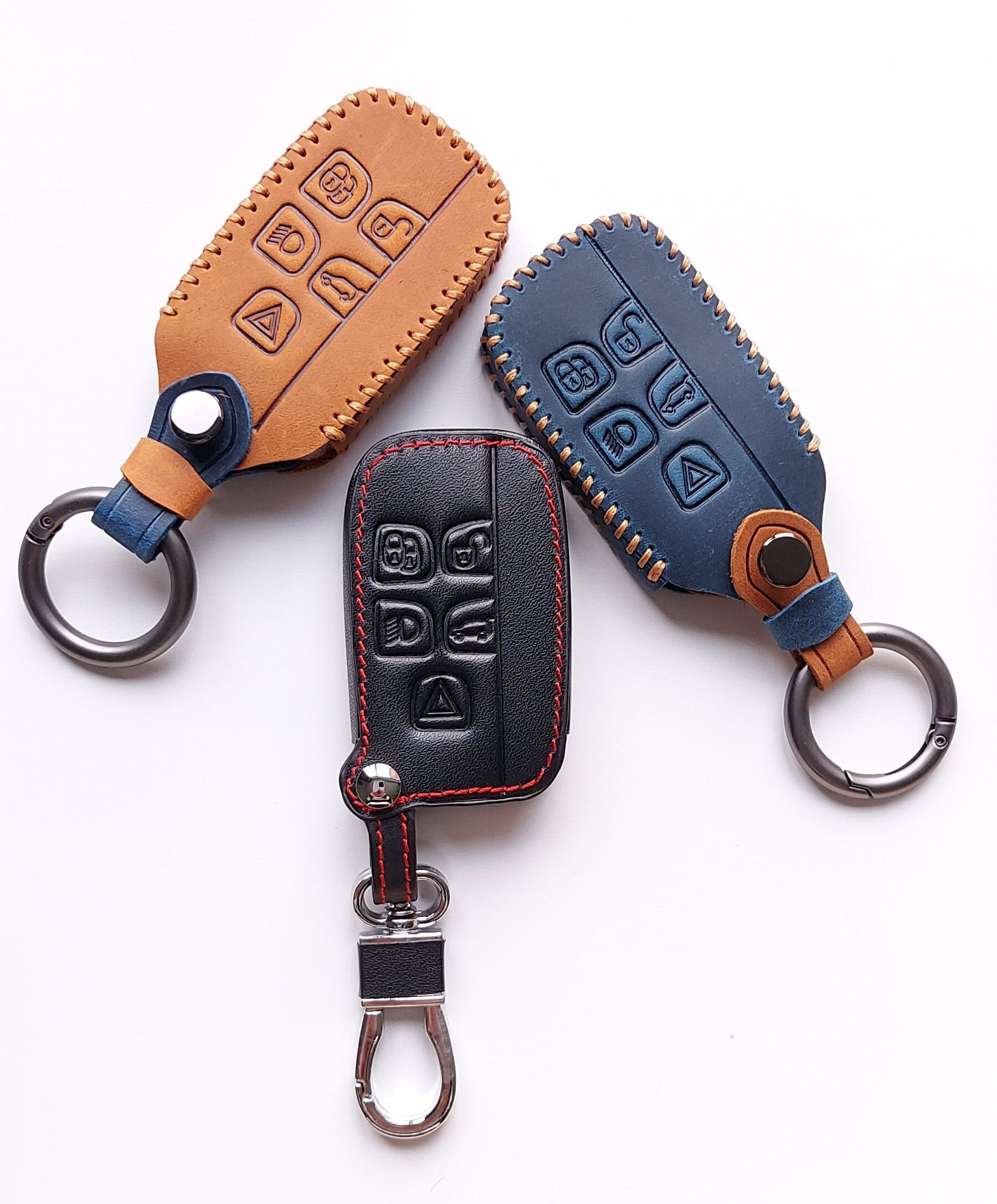 Custodia in pelle per chiave JAGUAR F-Type XK XKR XF XFR XJ XJL SE XE Smart Key Case Keyless Entry Land Rover 4