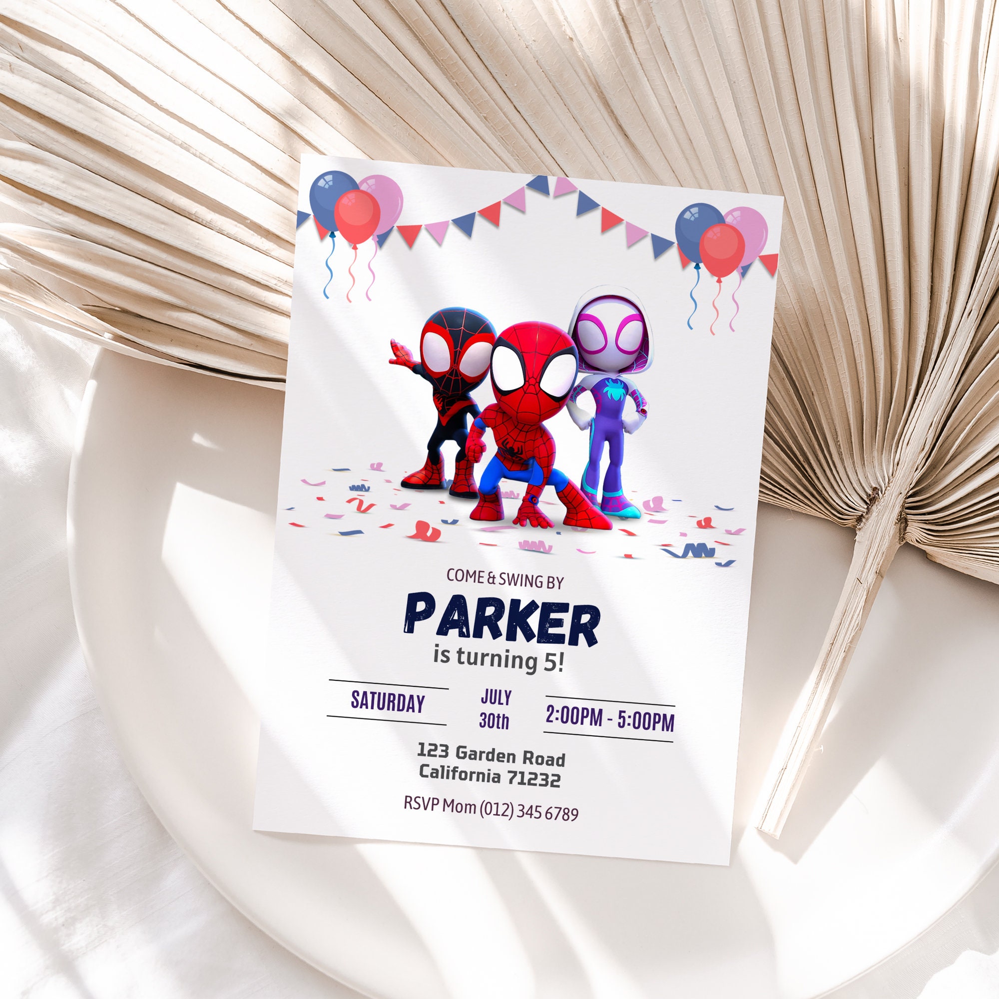 Invito di compleanno di Spidey e i suoi fantastici amici Invito di Spidey Invito di compleanno di Spidey Invito per festa a tema Spidey per bambini MO