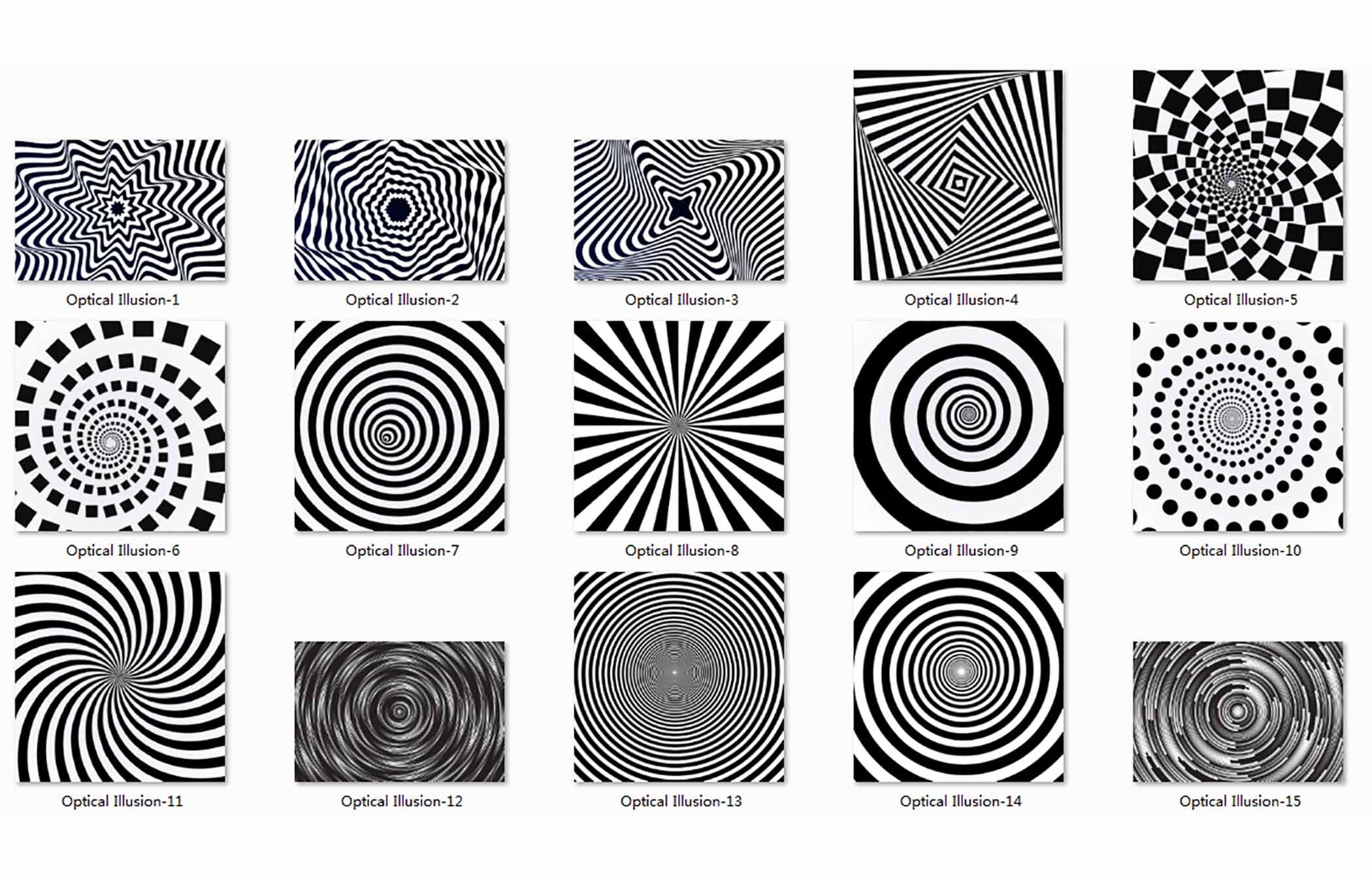 Pacchetto SVG Illusione Ottica, Motivo Illusione Ottica, Spirale Ipnosi SVG, Vortice SVG, Motivo Geometrico, Clipart Illusione Ottica jpeg