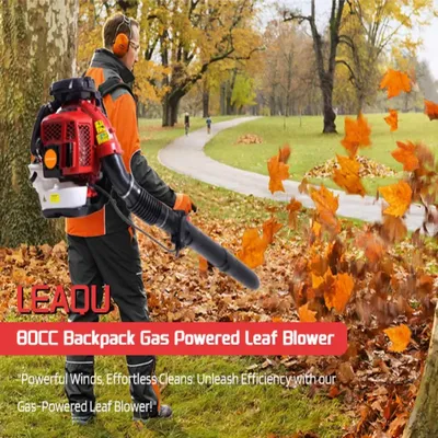 80CC 2-Stroke Gas Backpack Blower | 900 CFM Airflow, 2.3L Fuel Tank, Multi-Use Leaf & Snow Blower