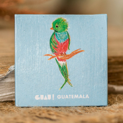 'Traditional Quetzal Bird-Themed Paper Magnet from Guatemala'