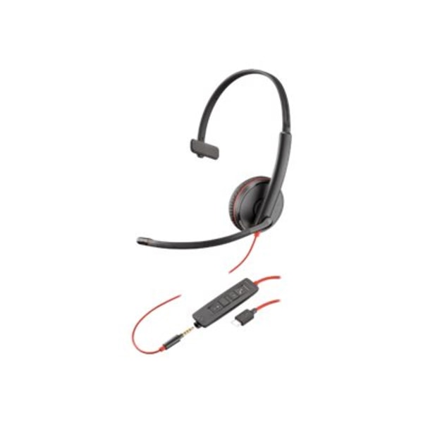 Poly Blackwire C3215 Monaural Headset Carry Case (Bulk Qty.50) - Mono - Mini-phone (3.5mm), USB Type C - Wired - 32 Ohm - 20 Hz - 20 kHz - Over-the-head, On-ear - Monaural - Ear-cup