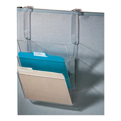 Office Depot Brand Plastic Letter-Size Hanging 3-Pocket Wall File, 8-1/2" X 13-3/8" X 8-1/2", Clear