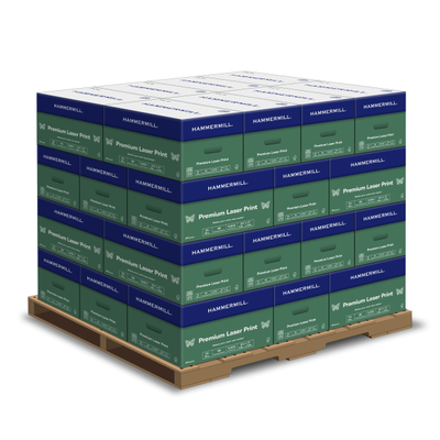 Hammermill Premium Laser Printer Paper, Letter Size (8 1/2" x 11"), 160000 Sheets Total, 98 Brightness, 24 Lb, 500 Sheets Ream, 10 Reams Per Case, Pallet Of 32 Cases