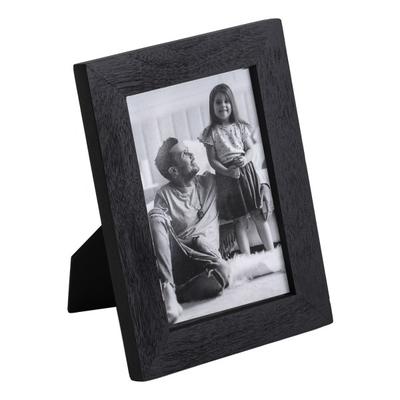 Realspace Acadia Wood Picture Frame, 5-3/4" X 7-3/4", Matted For 4" X 6", Black