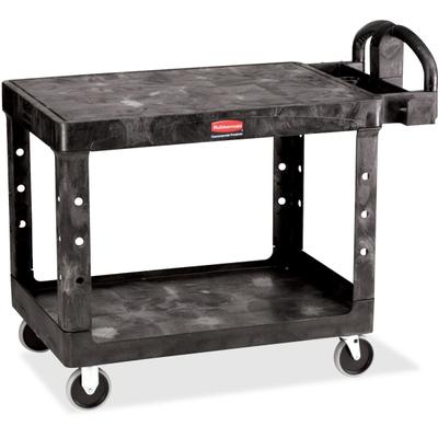 Rubbermaid 4525 Hd 2-Shelf Utility Cart Flat Shelf (Med) - 2 Shelf - Push Handle Handle - 500 lb Capacity - 4 Casters - 5" Caster Size - Foam, Resin, Polypropylene