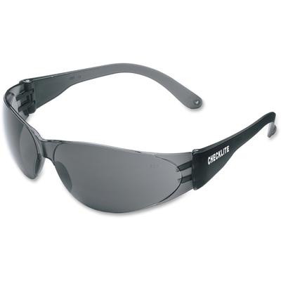 Crews Checklite Gray Lens Safety Glasses - Comfortable, Scratch Resistant, Lightweight, Adjustable Temple - Ultraviolet Protection - Polycarbonate Lens, Polycarbonate Frame
