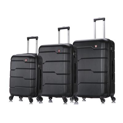 Dukap Rodez Abs Expandable Rolling Luggage Set, Black, Set Of 3 Pieces