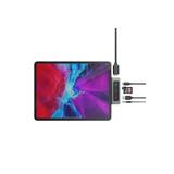 Targus Hyperdrive 6-In-1 Usb-C Media Hub, 1/2"h X 1-1/8"w X 3-7/8"d, Gray/black, Hd449