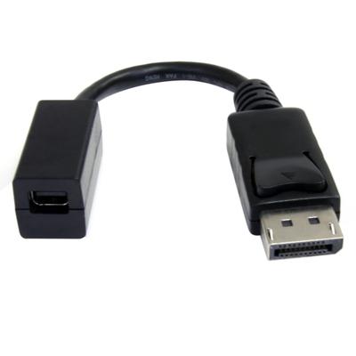 Startech.com 6 In (15Cm)Port To Miniport Cable, 4K X 2K Video, Dp Male To Mini Dp Female Adapter Cable, Dp To Mdp 1.2