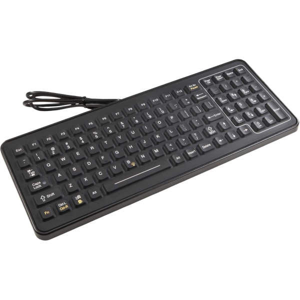 Intermec Slimkey Slk-101 Keyboard - Cable Connectivity - Ps/2 Interface - 101 Key - Computer - Pc - Industrial Silicon Rubber Keyswitch - Black