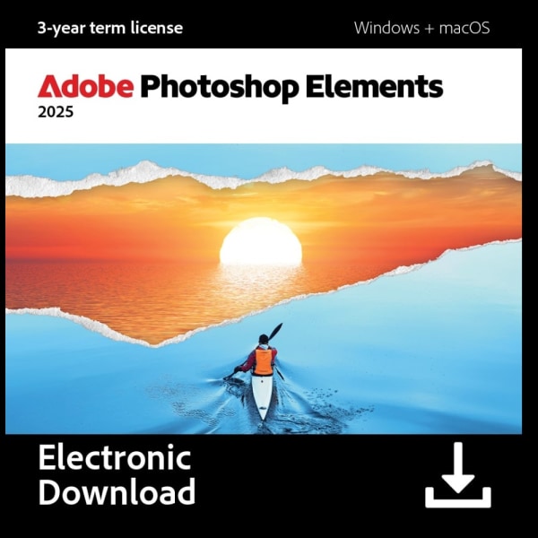 Adobe Photoshop Elements 2025, 3 Yr Term, Mac & Windows, Download