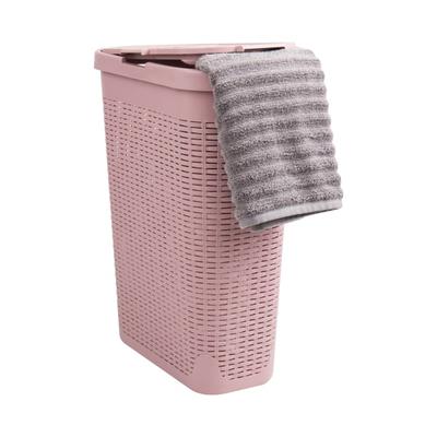 Mind Reader 40L Slim Laundry Hamper Clothes Basket With Lid, 23-1/2