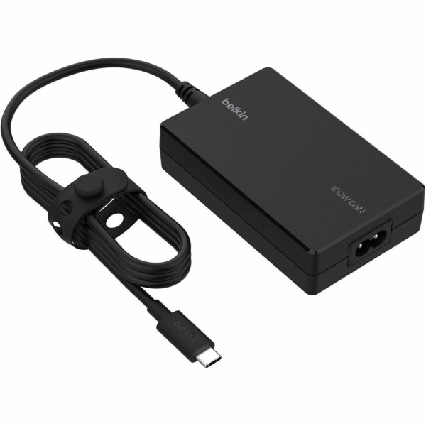 Belkin Portable Usb-C Core Gan Power Adapter - 100W - W/ 8 Ft Power Cable - Laptop Charger - Black - 100 W - 8 Ft Cable - Black