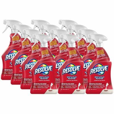 Resolve Stain Remover Cleaner - For Carpet - 22 Fl Oz (0.7 Quart) - Fresh Scent - 12 / Carton - Light Yellow