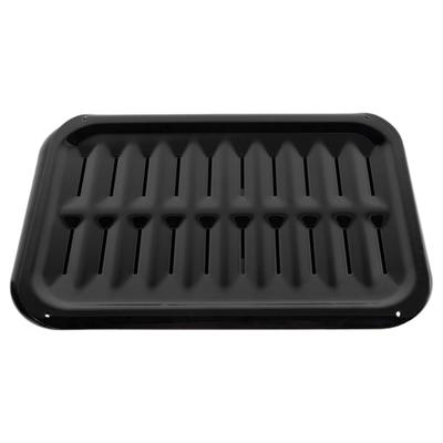 Certified Appliance Accessories Heavy-Duty Porcelain Nonstick Broiler Pan And Grill Set, 13"l X 8-3/4"w X 1-3/8"h, Black
