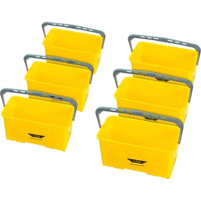 Ettore 6-Gallon Super Bucket - 6 Gal - Handle, Secure Grip - 10.5" X 21.8" X 11.8" - Yellow - 6 / Carton