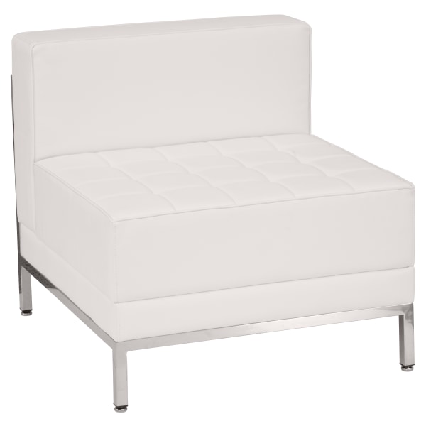 Flash Furniture Flash Furniture Hercules Imagination Series Contemporary Melrose White Leathersoft Middle Chair, Melrose White
