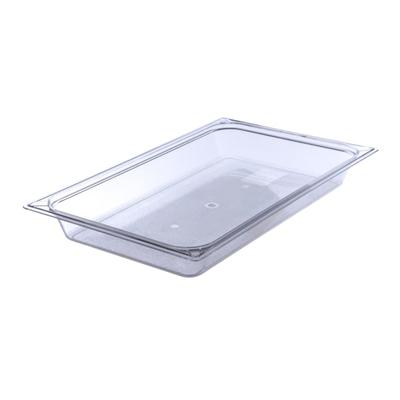 Storplus Full-Size Plastic Food Pans, 2 1/2"h X 12 3/4"w X 20 3/4"d, Clear, Pack Of 6