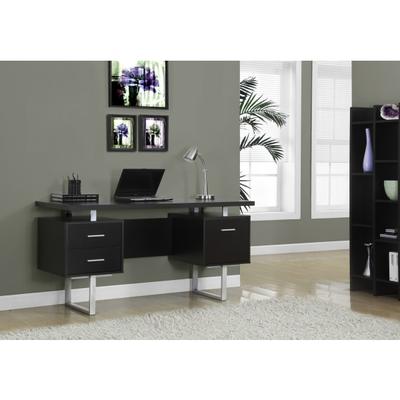 Monarch Specialties 60"w Retro-Style Computer Desk, Cappuccino