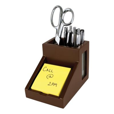 Victor Mocha Brown Collection Pencil Cup With Note Holder, 4