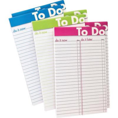 Ampad To Do List Notepad - 50 Sheets - 5" X 8" - White Paper - Assorted Cover - Micro Perforated - 6 / Pack