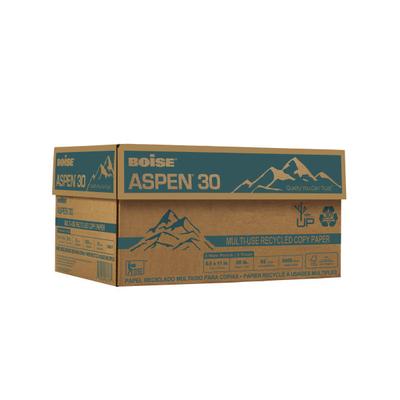 Boise Aspen 30 3-Hole Punched Multi-Use Printer & Copy Paper, White, Letter (8.5" X 11"), 5000 Sheets Per Case, 20 Lb, 92 Brightness, 30% Recycled, Fsc Certified, Case Of 10 Reams