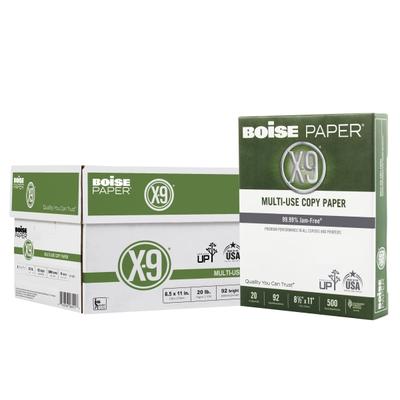 Boise X-9 Multi-Use Printer & Copy Paper, White, Letter (8.5" X 11"), 5000 Sheets Per Case, 20 Lb, 92 Brightness, Case Of 10 Reams