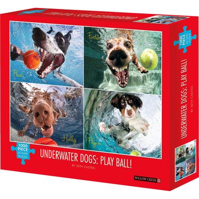 Willow Creek Press 1,000-Piece Puzzle, Underwater Dogs: Play Ball
