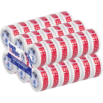 Tape Logic Pre-Printed Carton Sealing Tape, "keep Refrigerated", 2" X 110 Yd., Red/white, Case Of 36