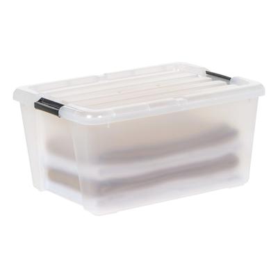 Iris Latching Storage Boxes, 11.25 Gallon, Clear, Set Of 4 Boxes