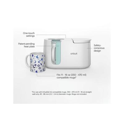 Cricut Mug Press, 6-1/2"h X 11"w X 6-1/4"d, White/blue
