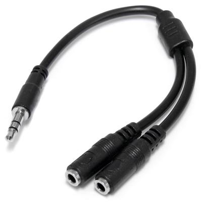 Startech.com Slim Stereo Splitter Cable - 3.5Mm Male To 2X 3.5Mm Female - Split One Headphone Jack Into Two Separate Jacks - 3.5Mm Audio Splitter - Mini Jack Splitter - Headphone Y Cable