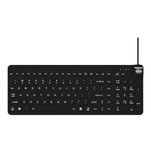 Man & Machine Premium Full Size Waterproof Disinfectable Keyboard - Cable Connectivity - Usb Interface - English, French - Computer - Pc, Mac