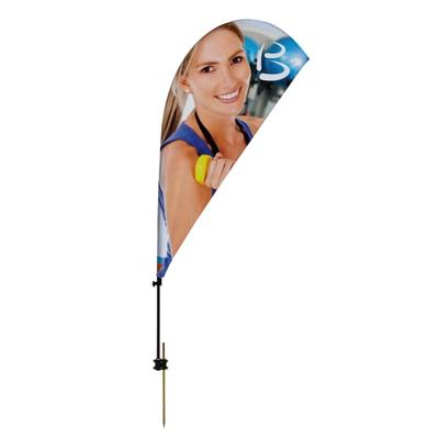 Taylor Corporation Custom Full-Color 7' Teardrop Sail Sign Flag With Ground Spike, Printed 1-Side