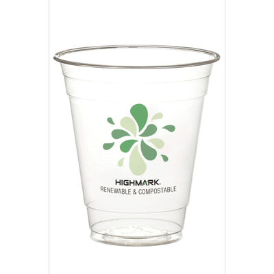Highmark Eco Compostable Plastic Cups, 12 Oz, Clear, Pack Of 50