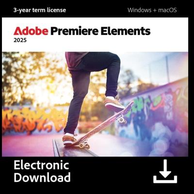Adobe Premier Elements 2025, 3 Yr Term, Mac& Windows, Download