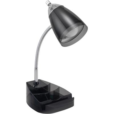 Victory Light V-Light Organizer Desk Lamp - 10 W Led Bulb - Chrome - Flexible Arm - Desk Mountable - Black, Chrome, Translucent