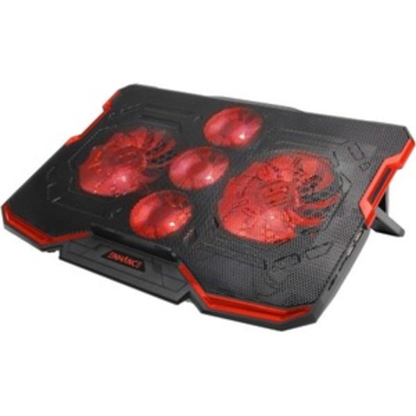 Enhance Cryogen 2 Laptop Cooling Pad (Red) - Up To 17" Screen Size Notebook, Gaming Console Support - 5 Fan(S) - 523.6 Gal/min - Red