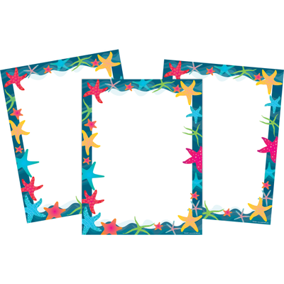 Barker Creek Designer Computer Paper, 8-1/2" X 11", Kai Ola Starfish, 150 Sheets Per Set