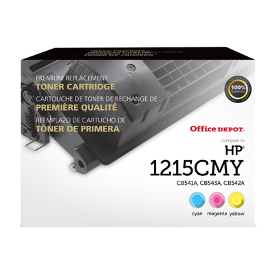 Office Depot Brand Remanufactured Tri-Color Toner Cartridge Replacement For HP 125A, CB541A, CB542A, CB543A, OD125ACMY