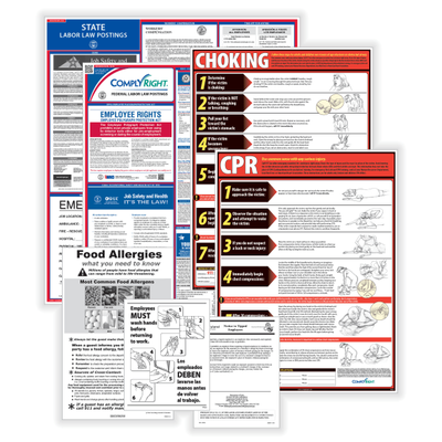 Complyright Restaurant Federal And State Labor Law Poster Set, English, Tennessee