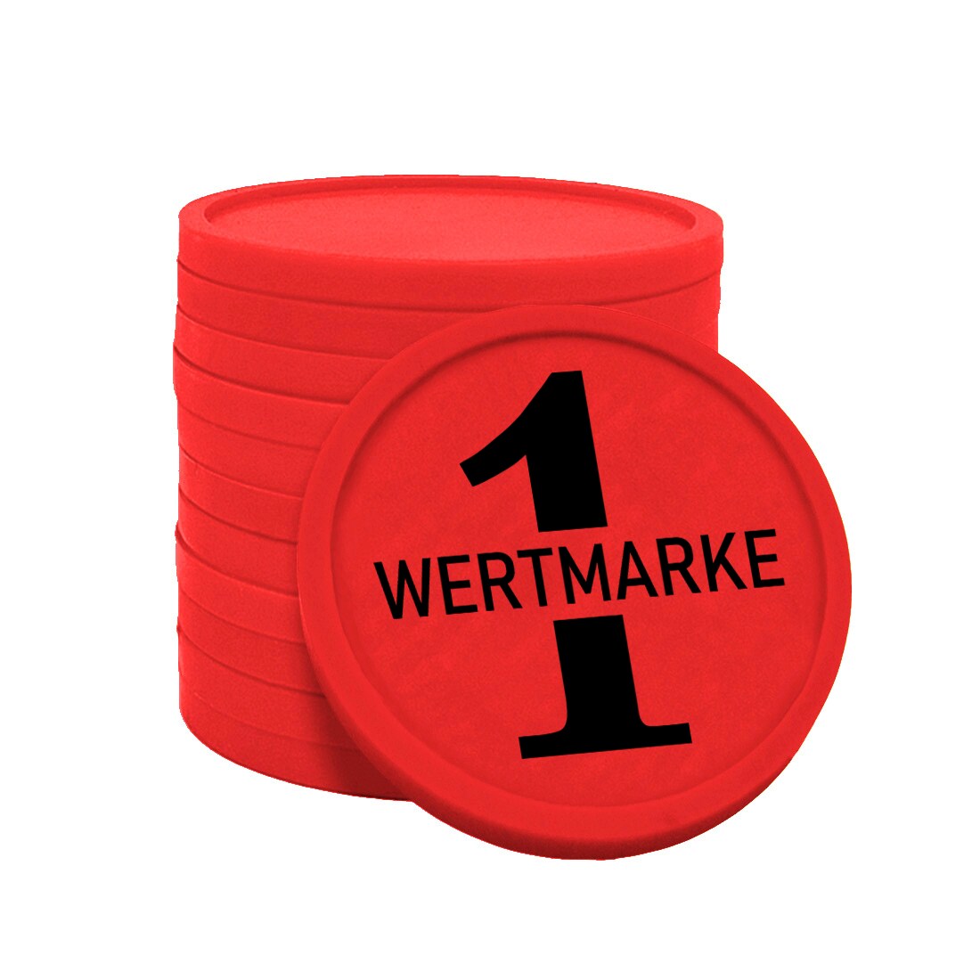 CombiCraft Kunststoff Wertmarken Chips 1 Wertmarke in Rot- 100 Stück - Ø29 mm Image